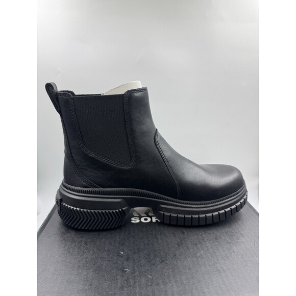 Sorel Women’s Boots ONA AVE Chelsea Chunky Boot Waterproof Sz 9 Black/Black New - Picture 9 of 16